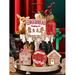 12pcs Christmas Gingerbread Logo Layered Tray Wooden Decorations Winter Christmas Gingerbread Creative Desktop Tray Decoration