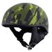 Hot Leathers HLD1049 Camo Matte Matte Green Motorcycle DOT Approved Skull Cap Half Helmet for Men and Women Biker Large