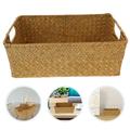 Raindrops Woven Shelf Baskets Seagrass Wicker Makeup Organizer Storage Box