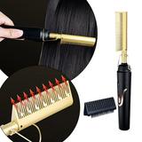 Melotizhi Curling Iron Beach Waver Travel Curling Wand Hair Curler Styling Tools & Appliances Electric Hot Comb Hair Straightener Comb Ceramic Pressing Comb For Hair Wigs With Anti Scald Case Voltage