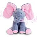 Singing Elephant with Ears Moving Electric Plush Toy for Baby s Gift Animated Elephant Toys Adorable Elephant Stuffed Animal Toy 11.8 inch