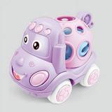 Baby Girl Rattle Roll Car Push Vehicles Soft Rubber Toy 6 12 Months Infant Boys Walker Toddler Power Truck Learning Gift for 1 2 3 Year Old Kid