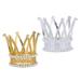 2 Pcs Birthday Cake Decor Crown Ornament Wedding Decoration Baby Child Pearl Headgear Alloy