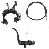 Qtmnekly Front Fixie Road Bike Cruiser Brake Set Bike Brake Kit Bike Caliper Brake Kit Side Pull Brake Set For Most Fixie Bike Black