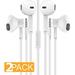 epacks Earbud in-Ear Headphones [2-Pack] Premium Earphones with Microphone Remote Slide Controller HD Stereo Noise Isolating Headset Compatible with iPhone Android BlackBerry - RP-LCM125 - White