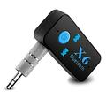 Mini Bluetooth Receiver Wireless 4.1 Receiver Aux Receiver Adapter Hands-Free Car Kits 3.5mm Bluetooth Audio Jack Receiver w/LED Button Indicator for Audio Stereo System Headphone Speaker (Black)