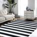 iOhouze Ourdoor Rugs 2.3x3.6 ft Washable Area Rugs Black White Striped Front Door Mats Welcome Mats for Porch Entryway Home Entrance