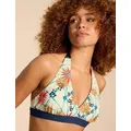 White Stuff Womens Printed Halter Neck Bikini Top - 10 - White Mix, White Mix