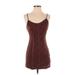 Forever 21 Casual Dress - Mini: Burgundy Marled Dresses - Women's Size Small