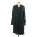 0039 Italy Casual Dress - Shirtdress V Neck Long sleeves: Green Floral Dresses - Women's Size Large