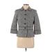 Ann Taylor LOFT Blazer Jacket: Short Gray Jackets & Outerwear - Women's Size 6 Petite