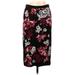 Ann Taylor Casual Midi Skirt Calf Length: Black Print Bottoms - Women's Size Medium