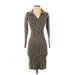 Abercrombie & Fitch Casual Dress - Sweater Dress: Gray Dresses - Women's Size X-Small Petite