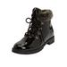 Extra Wide Width Women's The Vylon Hiker Bootie by Comfortview in Black Patent (Size 8 WW)