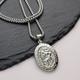 Personalised Oval St Christopher Necklace, Engraved Silver Stainless Steel Pendant, Personalised Engraving, Travel Gift, Stay Safe Gift