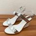 Kate Spade Shoes | Kate Spade New York White & Silver Wedge Ankle Strap Sandals Size 5.5 | Color: Silver/White | Size: 5.5