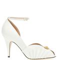 Gucci Shoes | Gucci Rose Peep Toe Ankle Strap Leather Pumps Sandals Heels Shoes White | Color: White | Size: 37.5eu