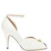 Gucci Shoes | Gucci Rose Peep Toe Ankle Strap Leather Pumps Sandals Heels Shoes White | Color: White | Size: 37.5eu