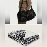 Victoria's Secret Bags | Nwt Victoria's Secret Duffle Bag Black & Sherpa Blanket Black/White | Color: Black | Size: Os