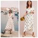 Anthropologie Dresses | Anthropologie / Maeve Breanna Polka Dot Wrap Dress Black White Midi 4 | Color: Black/White | Size: 4