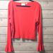 Anthropologie Tops | Hot Pink Bell Ruffle Sleeve Maeve Long Sleeve Tee | Color: Pink | Size: Xl