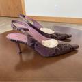 Coach Shoes | Coach Alena Snakeskin Purple Leather Heels, Size 8.5 | Color: Purple | Size: 8.5