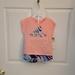 Adidas Matching Sets | Adidas Toddler 2t, 2-Piece Short And Top Set. Peach And Blue, Nwt. | Color: Blue/Pink | Size: 2tg