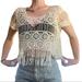 Anthropologie Tops | Anthropologie Beige Crochet Boho Shirt Womens Small | Color: Cream/Tan | Size: S