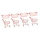 BESTonZON 4 Sets Shopping Basket Shopping Cart Supermarket Shopping Cart Miniature Dollhouse Soda Tiny Shopping Cart Mini Cart Alloy Pink Desktop Fruit and Vegetable Basket