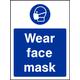 BULK PACK 5x - 300mm x 225mm Wear Facemask Sign [5 x Plastic Signs]