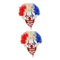 FAVOMOTO 2pcs Horror Zombie Mask Terrifying Toothy Tongue Out Clown Masks Fancy Dress Masks Tooth Tongue Out False Teeth Clown Mas- k Costume Eyewear Cosplay Scary Masks Halloween Afro