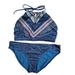 Athleta Swim | Athleta Aqualuxe Blue Halter Keyhole Bikini L Top/M Bottom | Color: Blue/Purple | Size: M