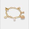 Coach Jewelry | Coach Pearl Heart Charm Bracelet | Color: Gold | Size: 7 1/4" (L)