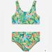 J. Crew Swim | J.Crew Crewcuts Girls' Scoopneck Two-Piece Swimsuit With Upf 50 | Color: Green | Size: Various