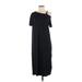 Shein Casual Dress - Midi: Black Solid Dresses - Women's Size Medium