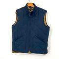 J. Crew Jackets & Coats | Jcrew Mercantile Quilted Vest Blue Outer, Tan Inner Size Medium O13 | Color: Blue | Size: M