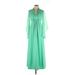 Cocktail Dress - A-Line V Neck 3/4 sleeves: Green Solid Dresses - Women's Size 13