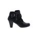 Fergalicious Ankle Boots: Black Solid Shoes - Women's Size 8 1/2 - Round Toe