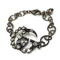 Gucci Jewelry | Gucci Crystal Double G Marmot Palladium Bracelet | Color: Gray/Silver | Size: Os