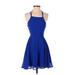 Lulus Cocktail Dress - A-Line: Blue Solid Dresses - Women's Size X-Small