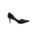 Ann Taylor Heels: Slip-on Stiletto Cocktail Black Solid Shoes - Women's Size 7 1/2 - Pointed Toe