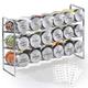 Vomeno Spice Rack with 18 Stainless Steel Jars - Universal Kitchen Organiser Including Spice Jars - Spice Rack/Herb Rack Set (Empty)