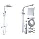 JAOSY Multi Function Hand Held Overhead Shower Mixer Riser Rail Adjustable Slider Kit, Bathroom Thermostatic Mixer Shower Valve with 8" Shower Head and Hand Held Shower System