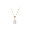 Funkyrox 9ct Rose Gold 6mm Cubic Zirconia Solitaire Pendant. Giftbox