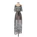 Clover Canyon Casual Dress - Maxi: Gray Paisley Dresses - Women's Size Small