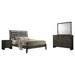 Alma Serenity 4-piece Twin Sleigh Bedroom Set Mod Gray Wood in Brown/Gray | 50.5 H x 58 D in | Wayfair Retsaoc 215841F-S4