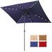 10 Ft Adjustable Tilt Led Lights Blue Rectangular Patio Large Umbrella For Beach Outside Outdoor