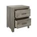 2 Drawers night stand Gray bedside table Wood bed aesthetic