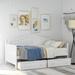 Twin Wooden Daybed with 2 drawers, Sofa Bed for Bedroom Living Room,No Box Spring Needed,White