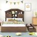 Nestfair Wood Platform Bed with Storage Headboard and 2 Drawers